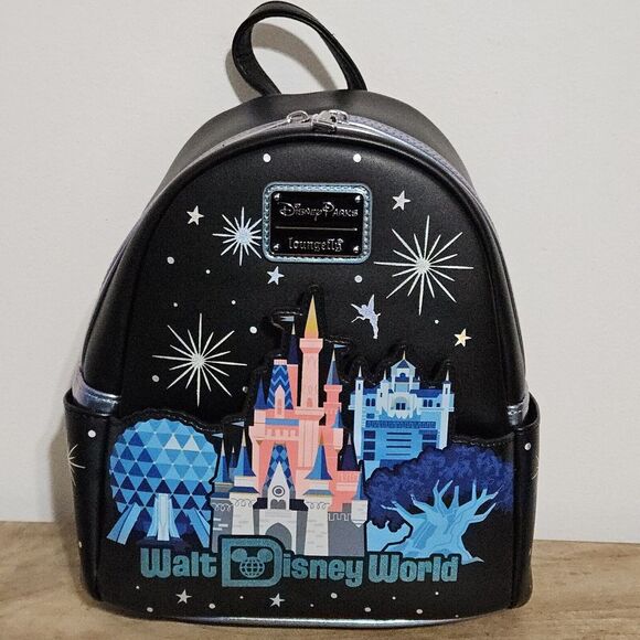 New Disney Parks Loungefly Walt Disney World 4 Parks Icons Mini Backpack‎ - Picture 1 of 12